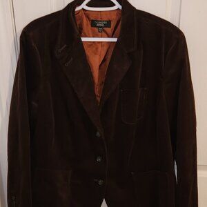 EUC Talbot Woman Petites Chocolate Brown Corduroy Blazer 20WP Perfect for Fall!